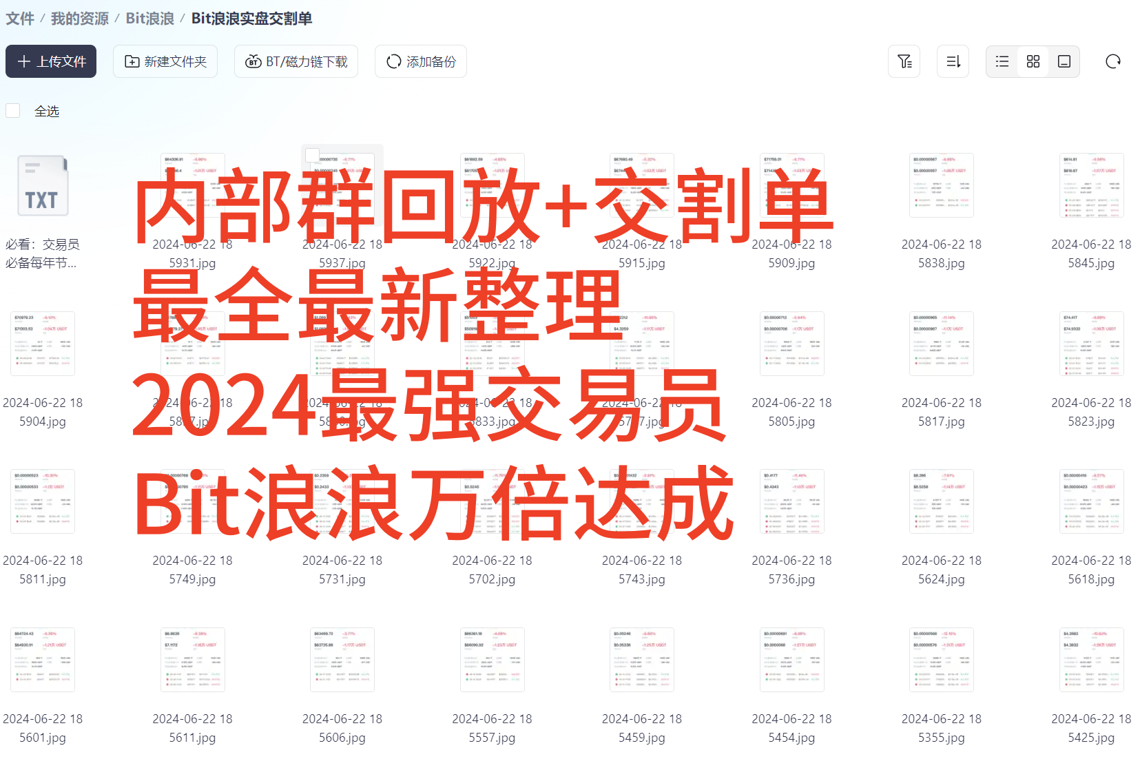 10000万倍大神bit浪浪的内部群教学复盘视频回放含交割单剪辑课程